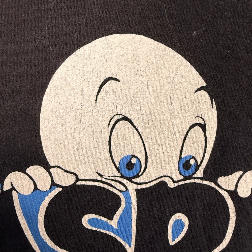 Rare Vintage Casper the Friendly Ghost Promo T Shirt Black Unisex One Size - Picture 3 of 9